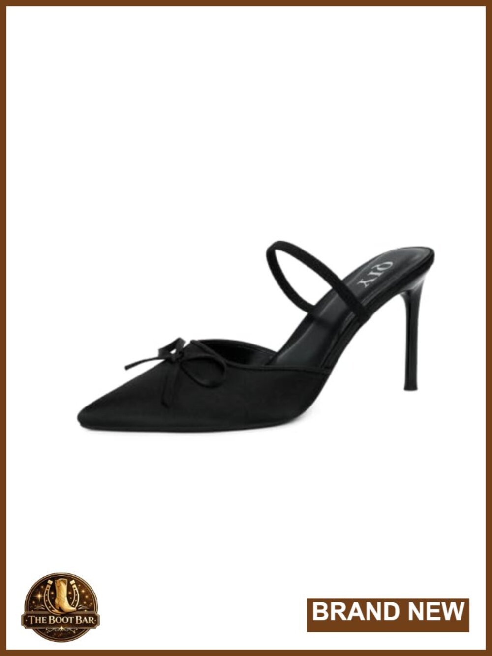 Satin Pointed Toe Slingback Kitten Heel Stiletto Pumps with Bow